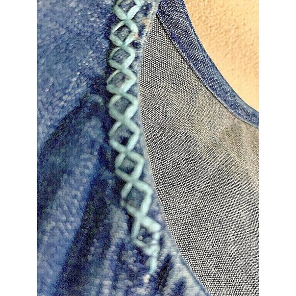 Tasha Polizzi Collection, Designer, Embroidered Denim Tunic Size Medium - Picture 7 of 9